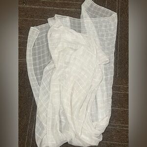 Long white sheer scarf